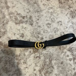 Gucci Black Belt with Gold Buckle